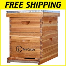Beginner-Friendly 8-Frame Beekeeping Hive with Cedar Construction & Waxed Frames