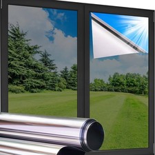 Privacy Window Film One Way Mirror Tint Non Adhesive Reflective Heat Control