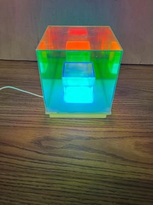WEST & ARROW Infinity 3D Prism Mirror Desk Table Magic Cube Lamp 5'' Night Disco