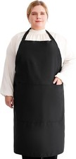 Auidy 6TXD Plus Size Aprons for Women with Pockets Adjustable Blooming Waterp...