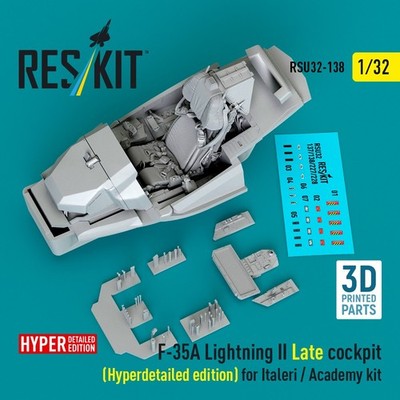F-35A Late cockpit (Hyperdetailed edition) for Italeri 1/32 ResKit RSU32-0138