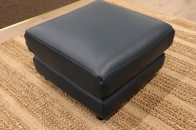 Sofology OTLEY - Full Premium Soft 'Ocean Blue' Large Leather Footstool