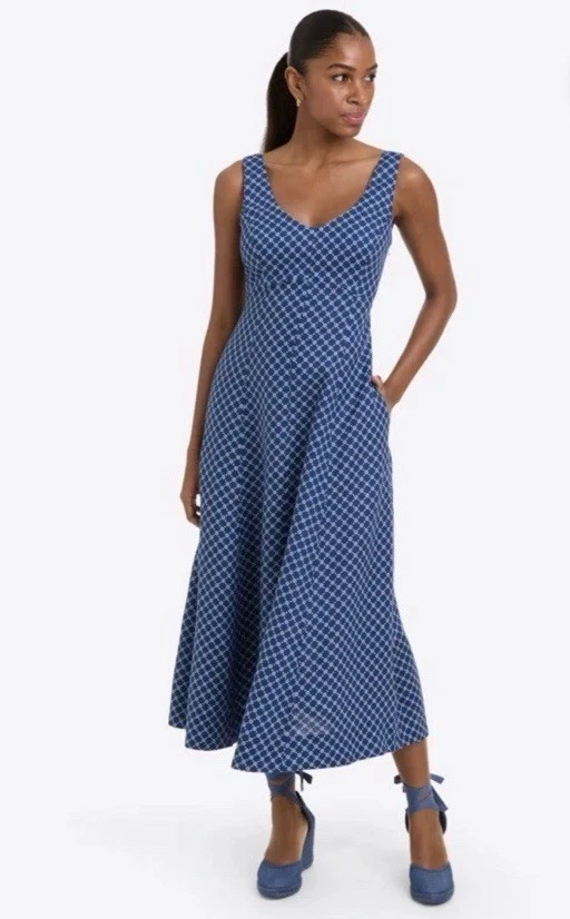 chinese dress ladies Linen Summer Dresses Blue White Stripe Clothing for Women S