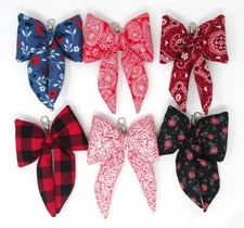 Puffy Bow Keychain Purse Bag Charm Stuffed Plush HANDMADE Cowgirl Western