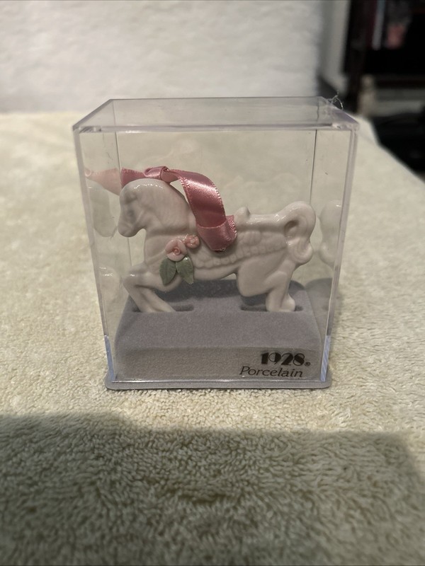 1928 Co Porcelain Horse Christmas Ornament