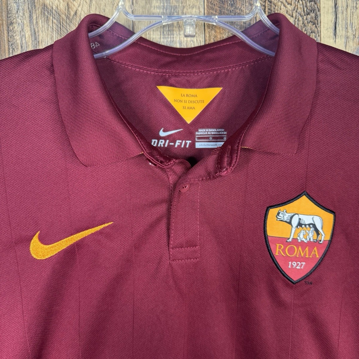 AS Roma 2014-15 Home Soccer Jersey Nike 635811-678 Men's L | eBay