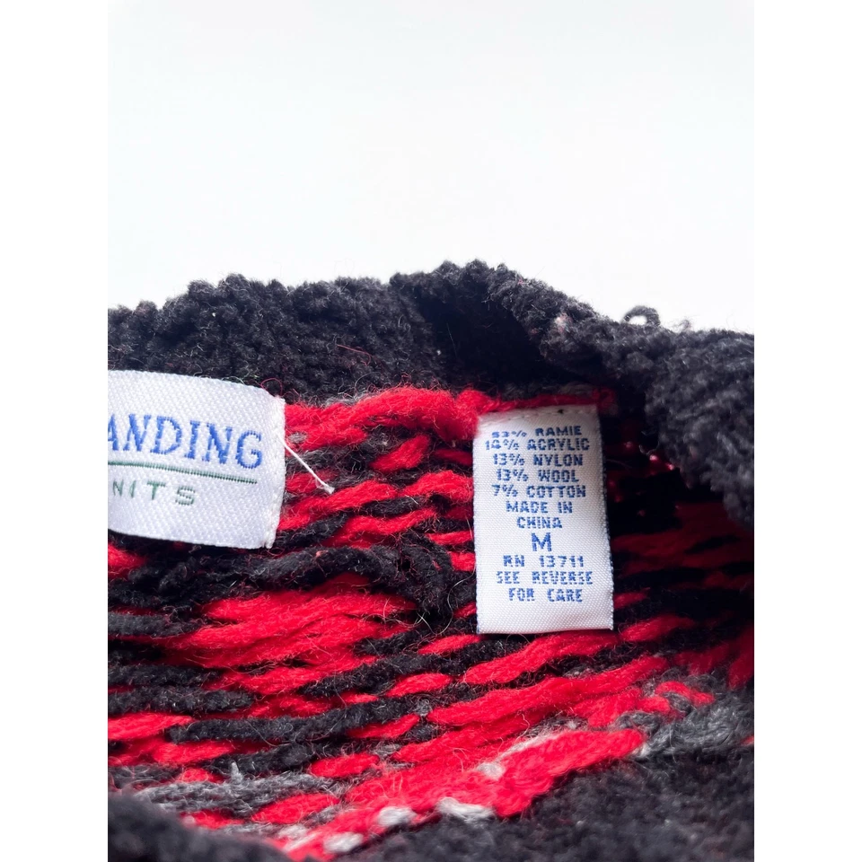 Suéter tejido a mano Marsh Landing rojo Fair Isle talla M nuevo con etiquetas para hombre Foto 4 de 4