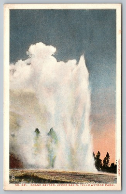#ad Vintage Grand Geyser Yellowstone Park Postcard by F. Jay Haynes 1915 $4.39
