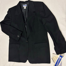 Vintage Pendleton 100 Pure Virgin Wool Black Blazer Jacket NWT USA Made