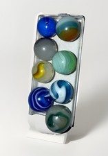 Lot of 8 Vintage Marbles Machine Made Various Manufacturers, Mixed Styles