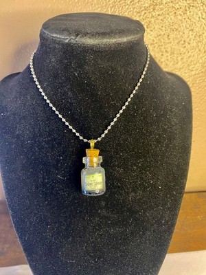 Jewelry Necklace Glow in dark witch Gothic Spider Venum,  potion bottle pendant