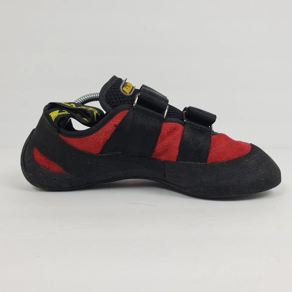 La Sportiva Mens Size 7.5 Womens Size 8.5 Red Black Rock Climbing Shoes - Image 4 of 4