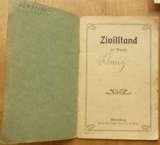 Familienstammbuch Schmitz Heiratsurkunde Sterbeurkunde Velbert 1910 1948