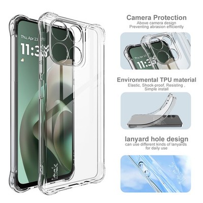 IMAK For Motorola Moto G57 Power, Shockproof 4 Airbags Soft Rubber Case Cover