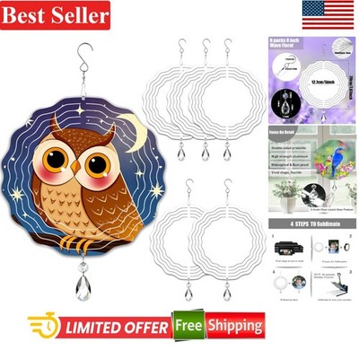 Artistic 3D Aluminum Wind Sculptures - 6-Piece Set for Indoor and Outdoor