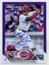 Michael Siani 2023 Topps Chrome Puple Refractor Auto RC /250 #RA-MSI MLB Reds