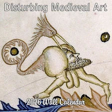 2026 Disturbing Medieval Art White Elephant Monthly Wall Calendar - Funny Gag Gi