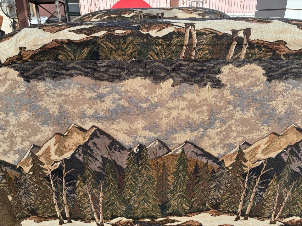 PAR de sillas tapices rústicas Lodge y medio sillones de gran tamaño con reposapiés Foto 3 de 4