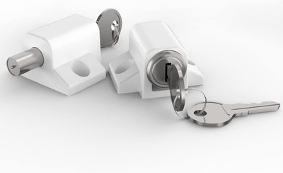Lock, 2 Pack Sliding Door Window Lock, Push-In Key Lock, Patio Door Locks For...