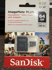 SanDisk ImageMate PLUS microSDXC UHS-1 Memory Card w/ Adapter 64GB