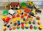 41 - Vintage Fisher Price Little People Lot of Figures, Furniture and Vehicles