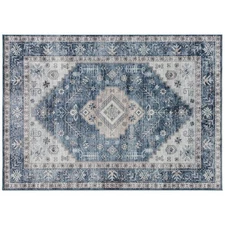 HOMCOM 5x7 Area Rug, Vintage Washable Rug, Non-Slip Floor Carpet for Living Room