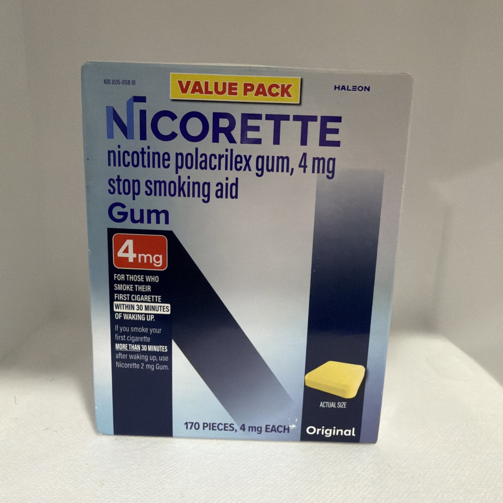 Nicorette Gum Original 4mg 170 Pcs Nicotine Stop Smoking Exp. 07/27