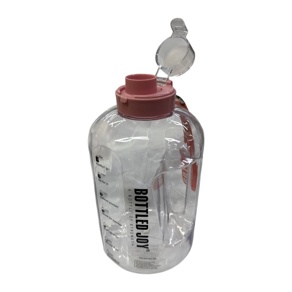 瓶装 Joy 85 盎司激励水瓶带粉色登山扣带 – 2.5 升 — 第 3/3 张图片