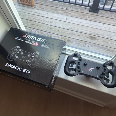 Simagic GT4 Wheel Carbon Fiber Dual Clutch Steering Wheel for Alpha Base