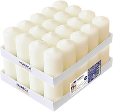 - Candele a Colonna Avorio - Ø 4 X 7 Cm - Set Da 40 Candele Decorative - Lunga D