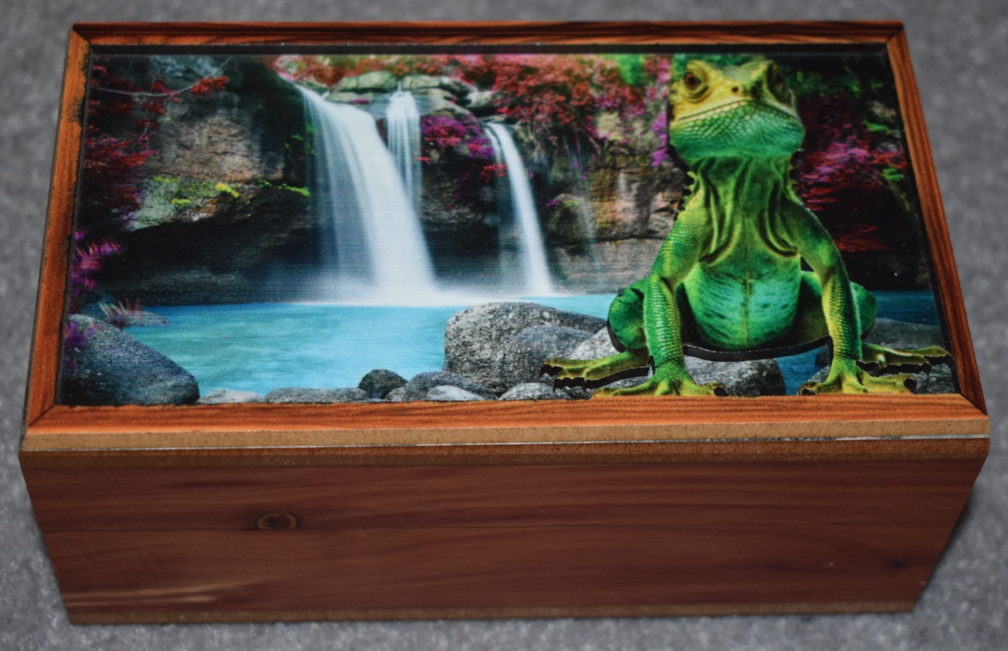 #97227 3D LASER CUT LIZARD KEEPSAKE JEWELRY WOOD CEDAR PICTURE BOX 7
