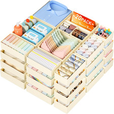 20 Pack Drawer Organizer Bins for Baby Clothes, Socks Underwear Storage