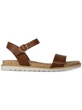 SUN STONE Womens Brown Strappy Mattie Round Toe Wedge Slingback Sandal 5 M