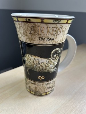 Dunoon Sternzeichen Widder Geburtstagstasse   große Kaffee-/Teetasse Design von Jack Dadd sehr guter Zustand