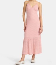 No Boundaries Women’s Dusty Rose Lace Trim Spaghetti Strap Maxi Dress XXS (00)
