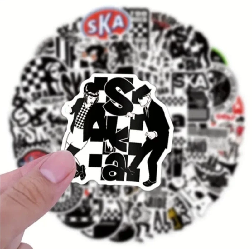 50x Pegatinas Ska | Calcomanías de música Mod Punk 2 tonos para monopatines y computadoras portátiles Foto 4 de 4
