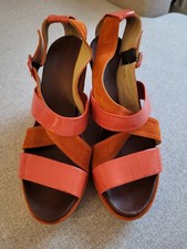 Audley London  Suede High Wedge Heel Slingback Sandals Size UK 6