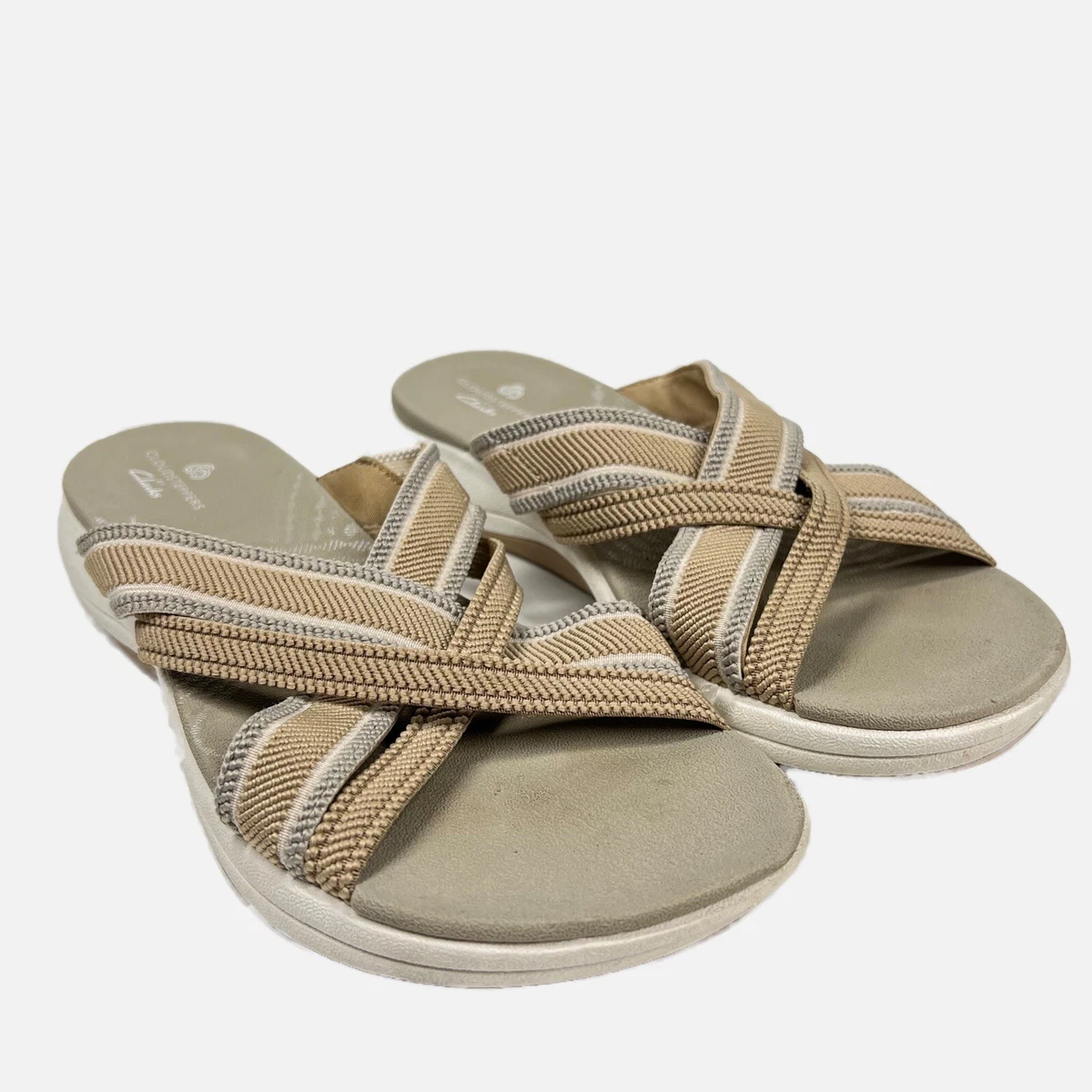 Clarks Womens Cloudsteppers Mira Isle Sandals Sand Size 8.5 M