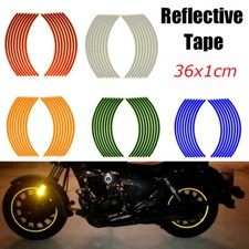 Motorcycle Car Rim Stripe Wheel Decal Tape Stickers Strips Reflective Car Bike