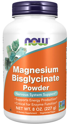 NOW Supplements- Magnesium Bisglycinate Powder- Enzyme Function*- Nervous System