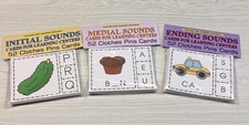 Initial, Medial  Ending Sounds - Cards for Learning Center 3 52 Card Sets