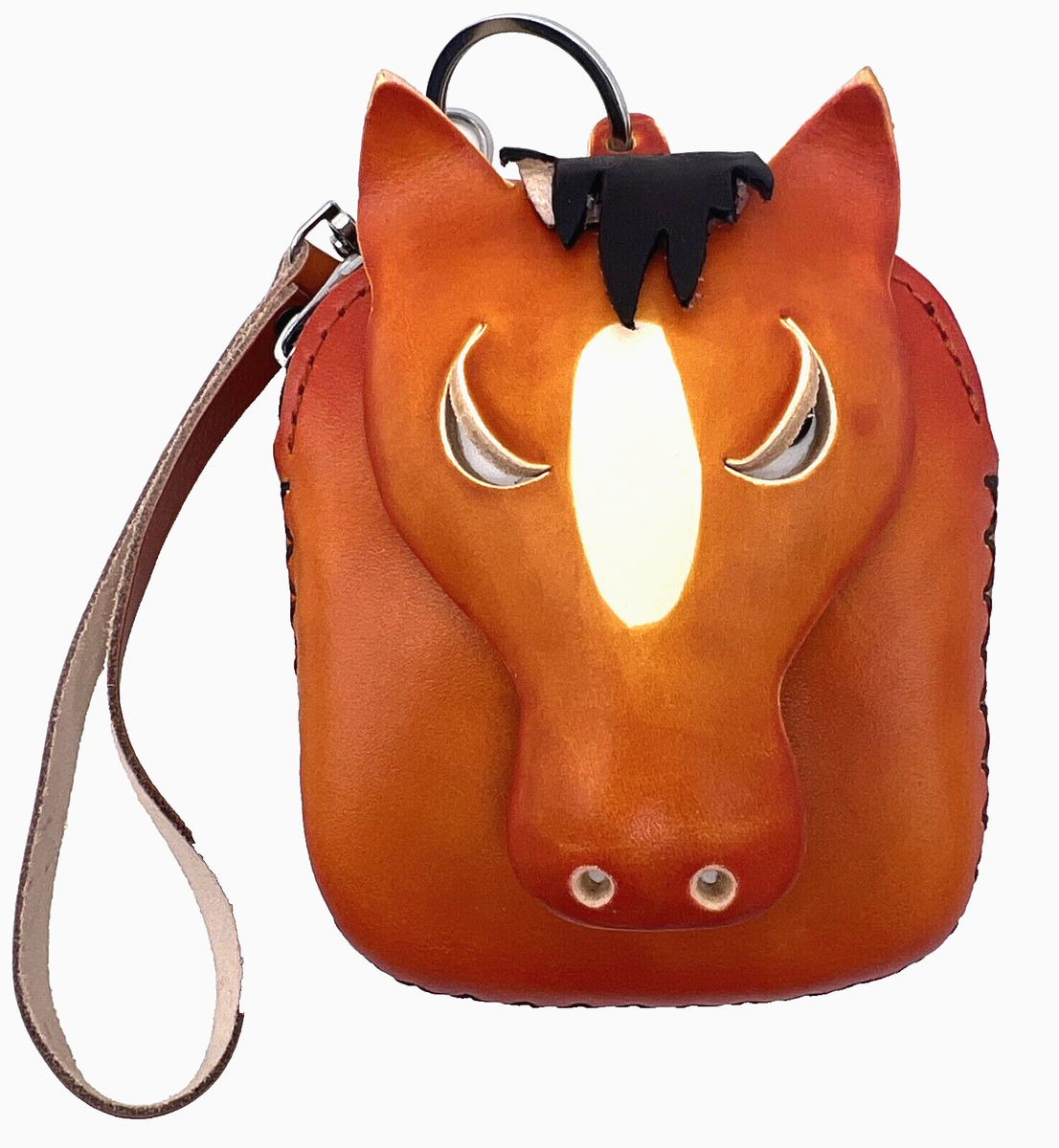 Horse Genuine Leather Handmade Crafted Animal Coin Purse Wristlet