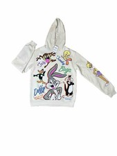 Looney Tunes TAZ Bugs Bunny Tweety Sylvester Daffy All Over Print Hoodie Size S