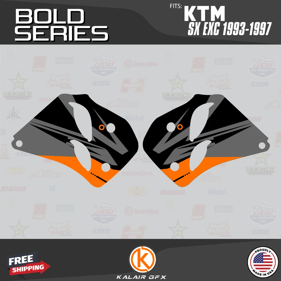 Графический комплект для KTM 250SX, 250EXC, 300EXC, 360EXC (1993-1997) BOLD-оранжевый - Изображение 2 из 4
