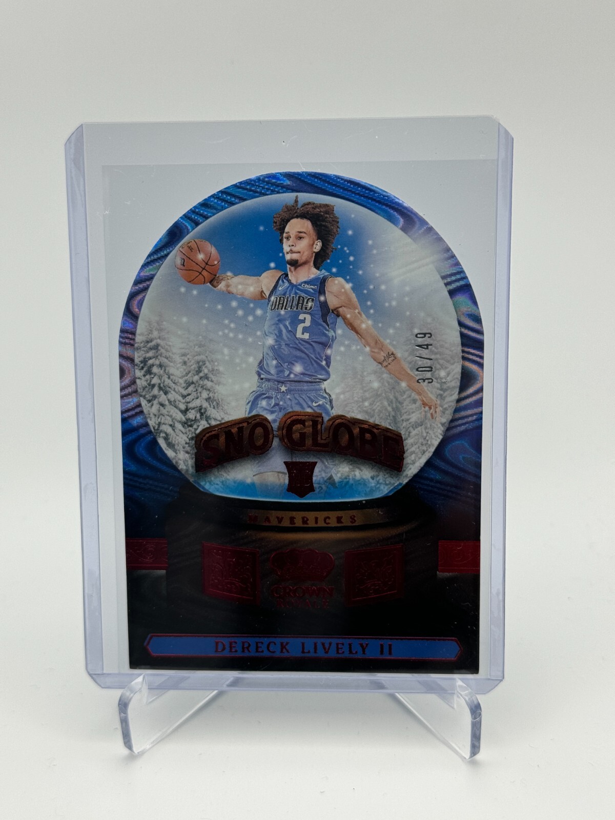 2023-24 Panini Crown Royale - Sno Globe Red #18 Dereck Lively 30/49 (RC) Rookie