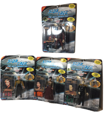 Vintage Star Trek 4 Figuren inklusive Karten Gear Base nummeriert 1994 Collector Series 