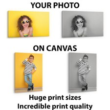 CANVAS PRINT YOUR PHOTO PERSONALISED FRAMED HUGE A0 A1 A2 A3 CUSTOM IMAGE PRINTS