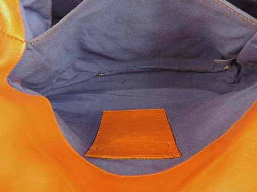 Borsa a tracolla pieghevole BLAQUE in pelle marrone cognac doppio manico zip VTGE - Foto 16 di 19