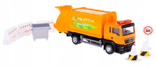 Truck Lorry MAN TGS Garbage + Road Signs Model Diecast Toy RMZ City 1:64 Scale