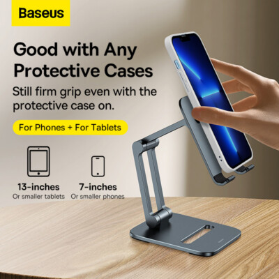 Baseus Phone Holder Desk Mobile Phone Stand Foldable Metal Tablet